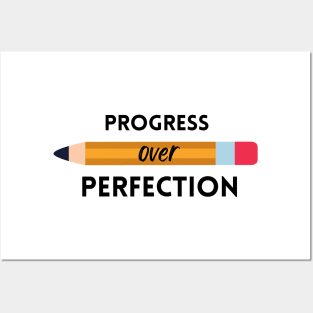 motivational progress over perfection back to school Posters and Art